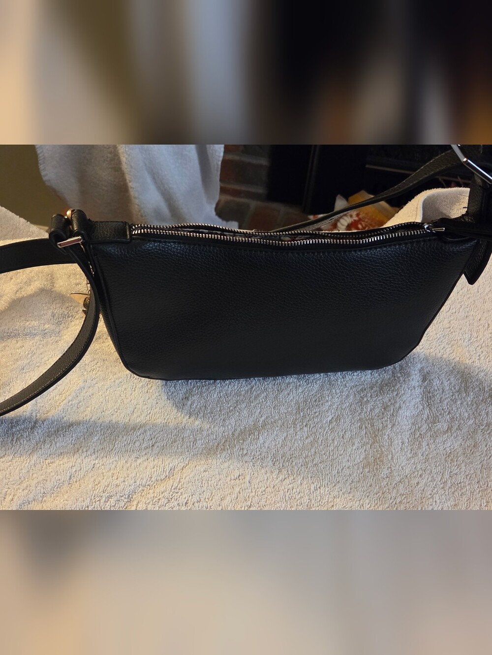 Vera Bradley Black Pebble-Texture Shoulder Bag